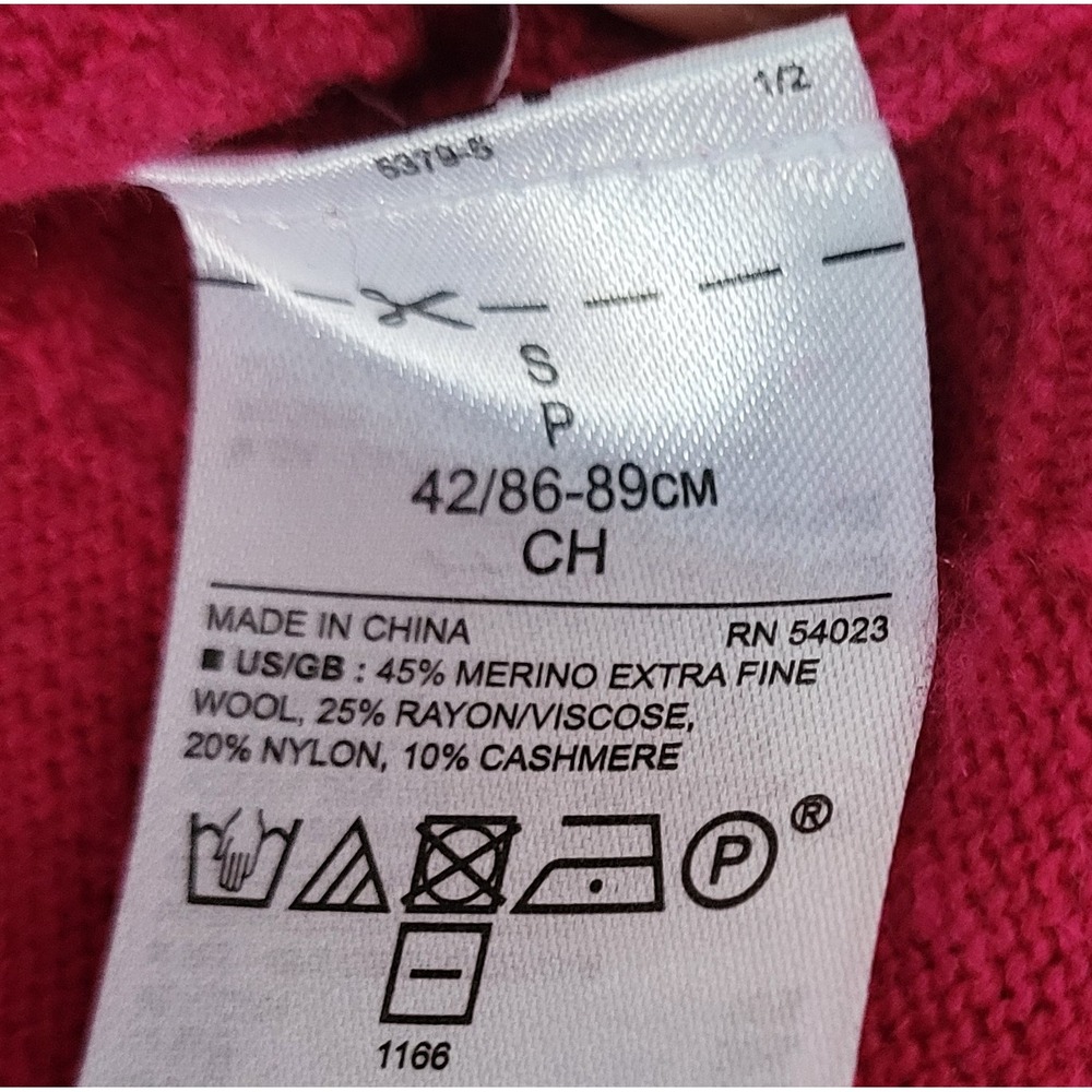 Banana Republic Filpucci V Neck Sweater Magenta Fuchsia S Wool‎ Cashmere Blend - Picture 5 of 7